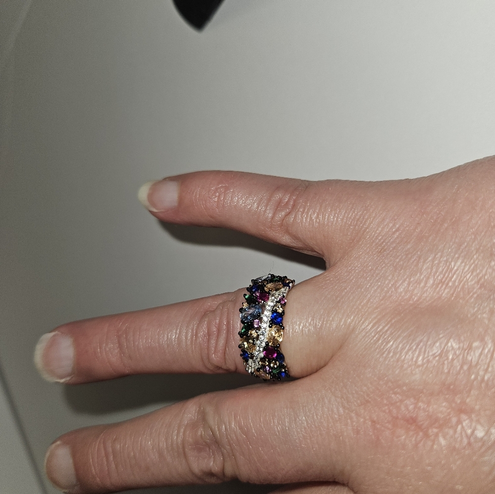 Multicolor Gemstone Ring SZ 7 - Picture 2 of 6